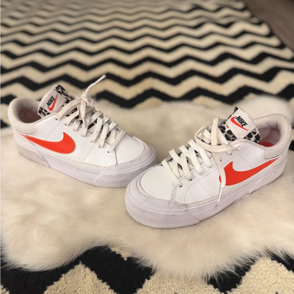 Nike White and Orange Sneakers